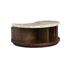 Mcpherson Burnt Umber Round Cocktail Table With Casters
