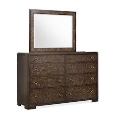 Rowan Espresso Drawer Dresser With Landscape Mirror