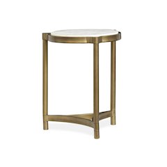 Cassidy Aged Brass And Volakas Classic Round Accent Table
