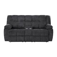 U6000 Black Console Reclining Loveseat