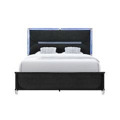 Lando Black Queen Bed With Continuous Led