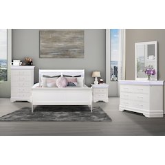 Contemporary Charlie White Queen Bed In A Box, White