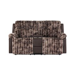 U6028 Brown Console Reclining Loveseat