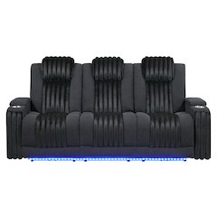 U8000 Black Pwr Rec Sofa W/Phr, Ddt, Reading Light & Led Light