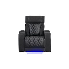 U8611 Blanche Charcoal Power Recliner With Power Headrest And Led