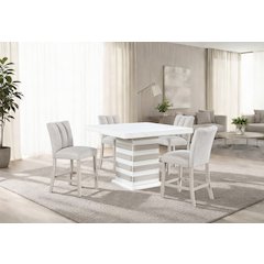 D2507 Bar Table With 6 D06 Bar Stools Beige