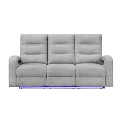 U6611 Grey 15 Power Reclining Sofa With Led