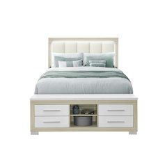 Emma Natural/White Queen Bed With Led And Usb