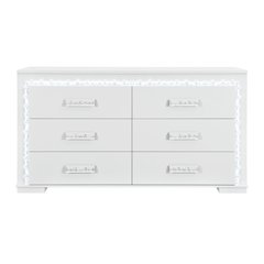Naomi Silver Marble Dresser With Led