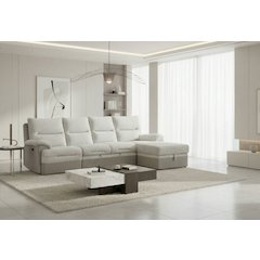 U3822 Grey/Ice Sectional With Pullout Bed And Usb