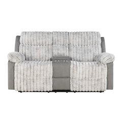 U6028 Grey Console Reclining Loveseat