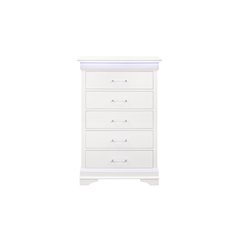 Traditional Glam Charlie White Chest With Led, White
