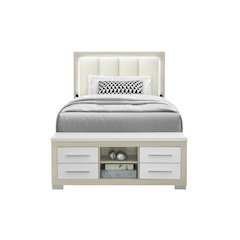 Emma Natural/White Full Bed With Led And Usb