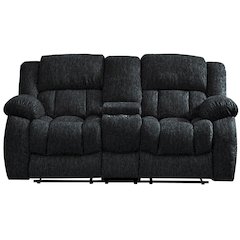 Transitional Console Reclining Loveseat, Ebony