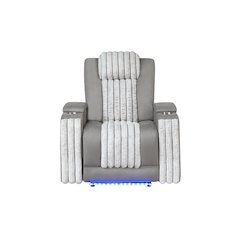 U8000 Grey Power Recliner W/ Power Headrest & Led Light