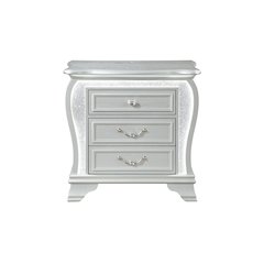 Aria Silver Nightstand With Led