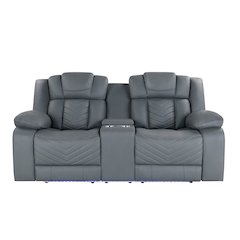 U7069 Grey 10 Pwr Con Rec Loveseat With Led And Immersive Sound