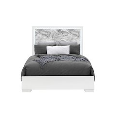 Naomi Silver Marble  Full Bed With Led