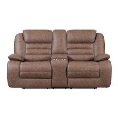 U2250 Brown Console Reclining Loveseat