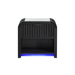 Beckett Wht/Blk Nightstand W/Led & Speaker