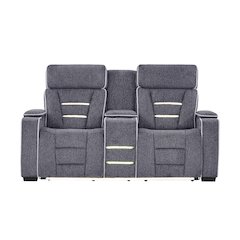 U1895 Grey P2 Console Reclining Loveseat With Is And Led