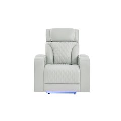 U8611 Blanche Silver Power Recliner With Power Headrest And Led