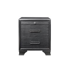 Transitional Glam Jordyn Grey Nightstand, Grey