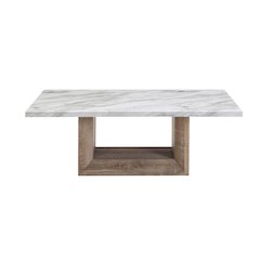 Contemporary Coffee Table, Natural,White