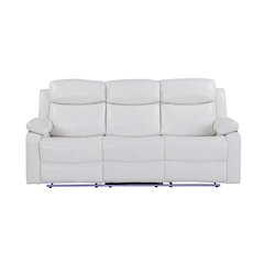 U6026 Blanche White Reclining Sofa With Led