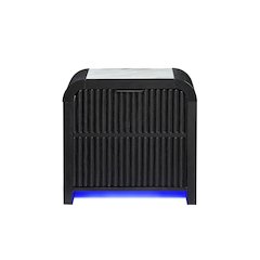 Beckett White/Black Nightstand With Led, Cooler And Speaker