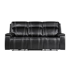 U8880 Black Leather Power Reclining Sofa