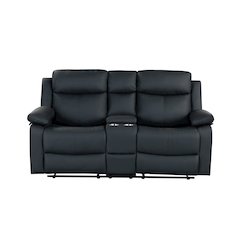 U6026 Black Pu 72A Console Reclining Loveseat With Led And Speaker