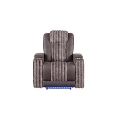U8000 Brown Power Recliner W/ Power Headrest & Led Light