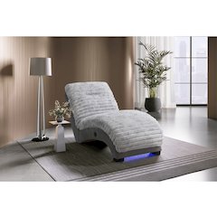 Dominic Nickel/Grey 36 Chaise With Usb