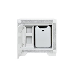 Soleil White Nightstand With Cooler And Speaker