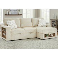 U0222 Ivory Pull Out Sofa Bed With Speaker And 2 Pillows