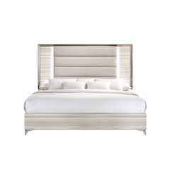 Modern Zambrano White King Bed With Led, White