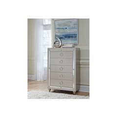 Transitional Glam Riley Silver Chest, Silver