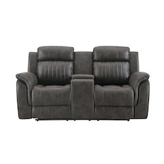 U8517 Grey Console Reclining Loveseat