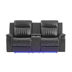 U8879 Blanche Charcoal Pwr Con Rec Ls W/Led, Global Ss & Subwoofer