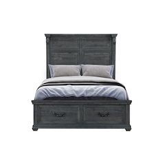 Contemporary Tatum Grey Full Bed With Storage, Grey