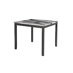 Contemporary Bar Table With 4 Bar Stools, Black,White