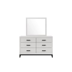 Rustic Transitional Kate White Mirror, White