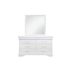 Traditional Glam Charlie White Dresser With Led, White