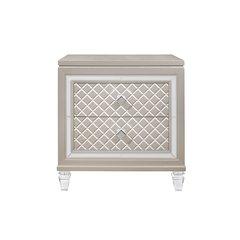 Traditional Glam Paris Champagne Nightstand, Champagne
