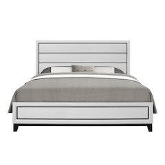 Rustic Transitional Kate White King Bed, White
