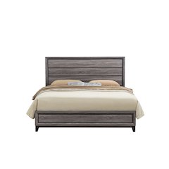 Rustic Transitional Kate Grey King Bed, Foil Grey