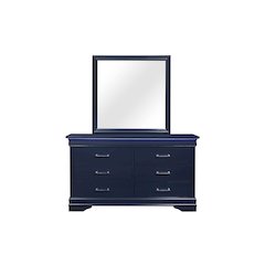 Traditional Glam Charlie Blue Dresser With Led, Blue