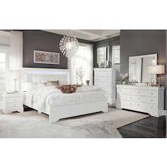 Contemporary Pompei Metallic White Queen Bed In A Box, Metallic White