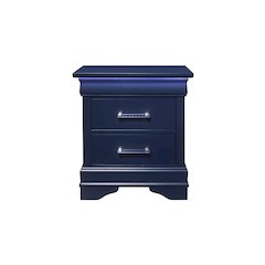 Traditional Glam Charlie Blue Nightstand With Led, Blue